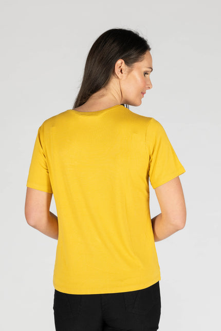 Top print round neck
