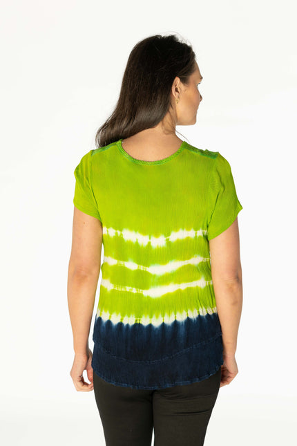 Top tie dye double layered with lace