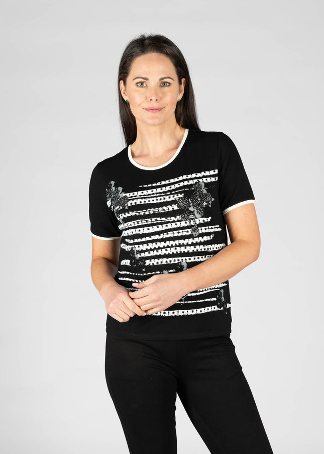 Top Print Short Sleeve With Round Neck