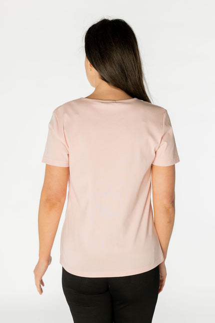 Top broiderie anglais panel with round neck