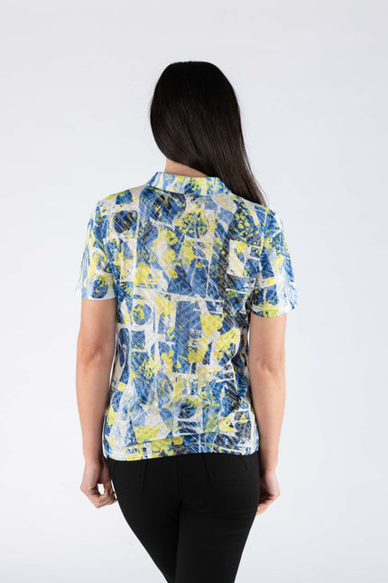 Top with collar short sleeve