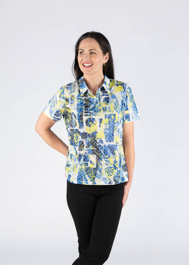 Top with collar short sleeve