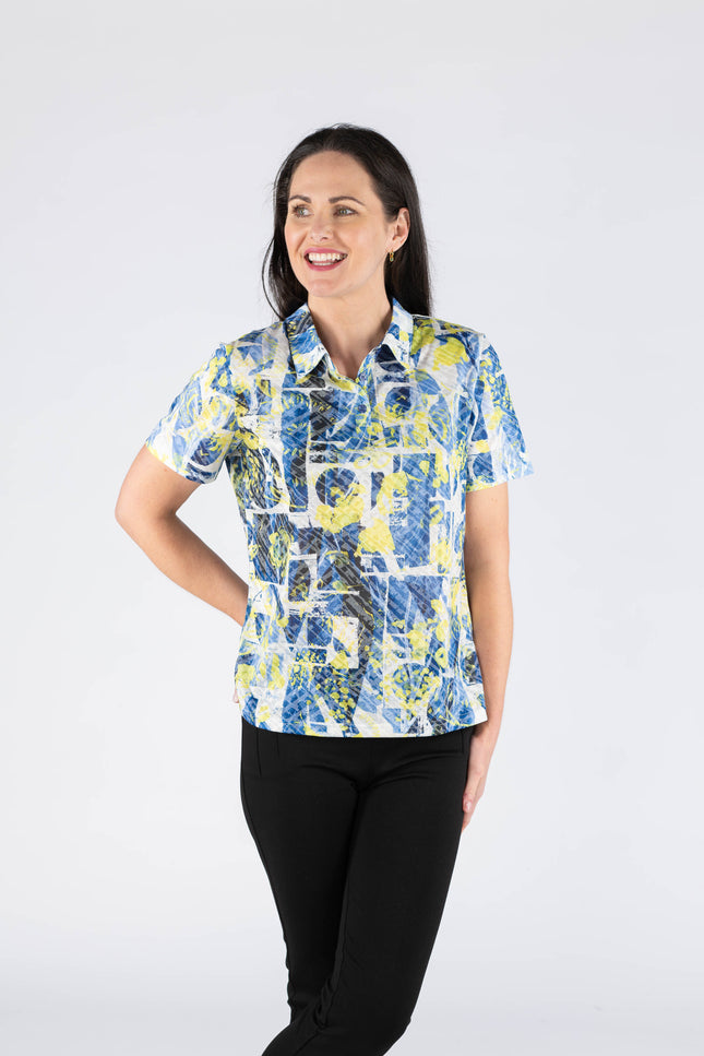 Top with collar short sleeve