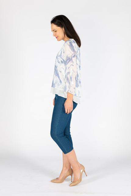 Top white blue watercolour waves layered