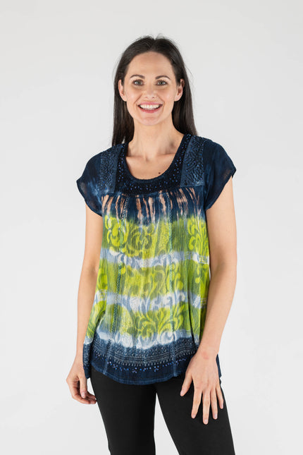 Top Tie Dye Short Sleeve Round Neck Top