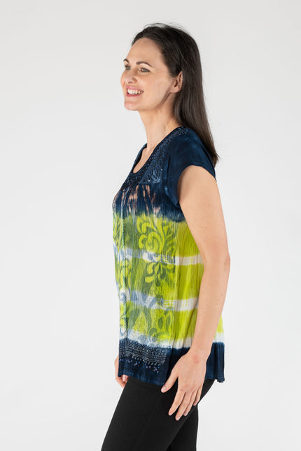 Top Tie Dye Short Sleeve Round Neck Top
