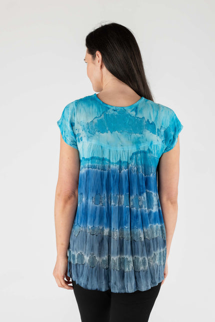 Top Tie Dye Short Sleeve Round Neck Top