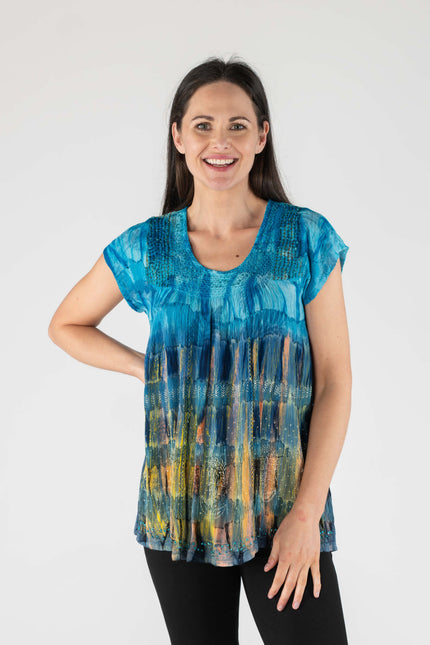 Top Tie Dye Short Sleeve Round Neck Top