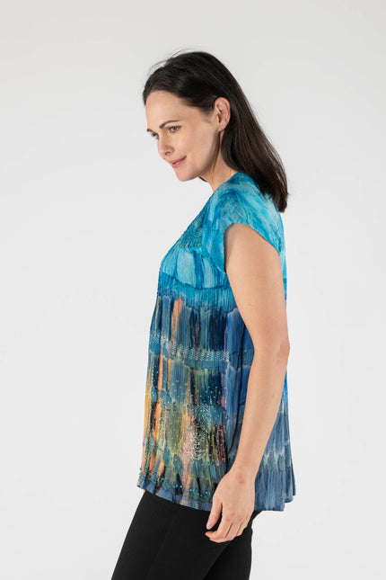 Top Tie Dye Short Sleeve Round Neck Top