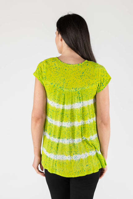 Top tie dye short sleeve round neck