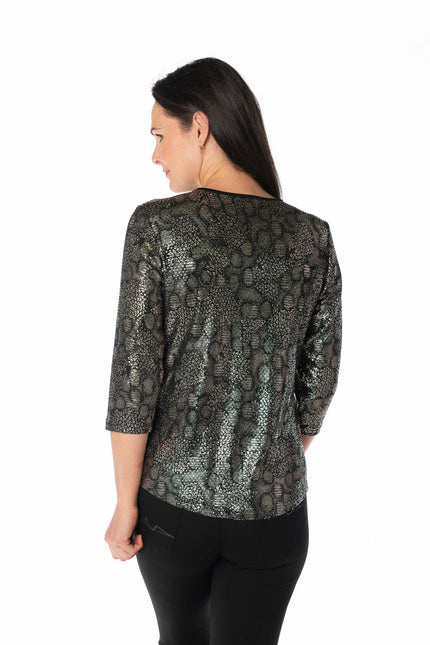 Top animal spot print round neck with sleeve
