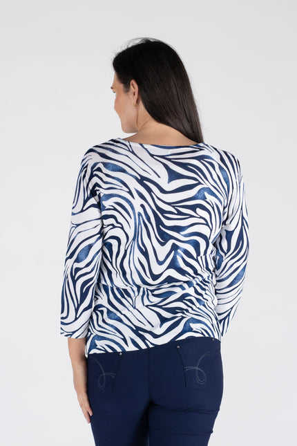Top animal print 3/4 sleeve