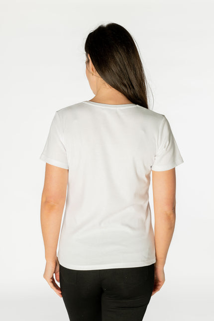 T Shirt dragonfly print round neck short sleeve.