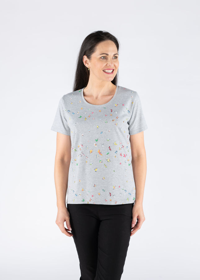 T Shirt rubber spots round neck with short sleeve