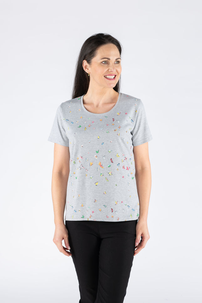T Shirt rubber spots round neck with short sleeve