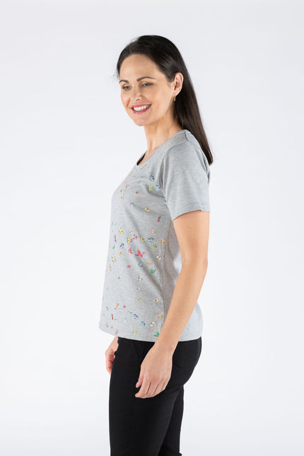 T Shirt rubber spots round neck with short sleeve