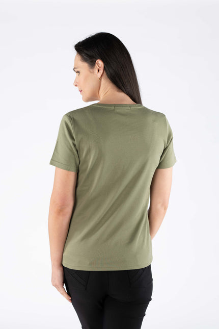T Shirt butterfly print round neck short sleeve