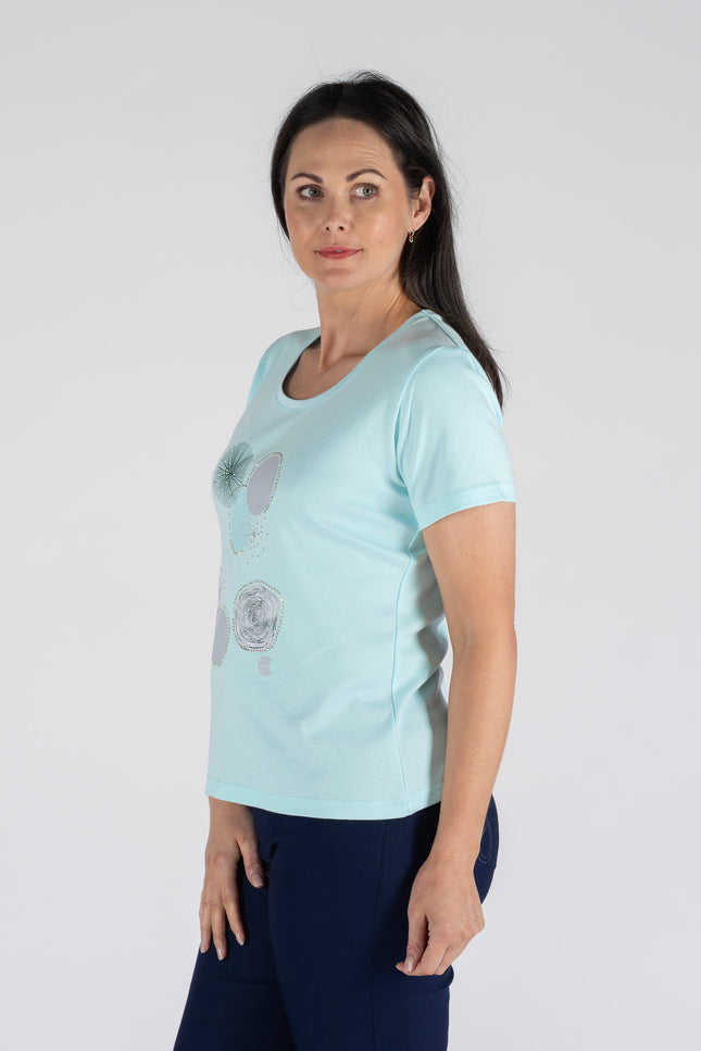 BUBBLES PRINT T-SHIRT WITH ROUND NECK