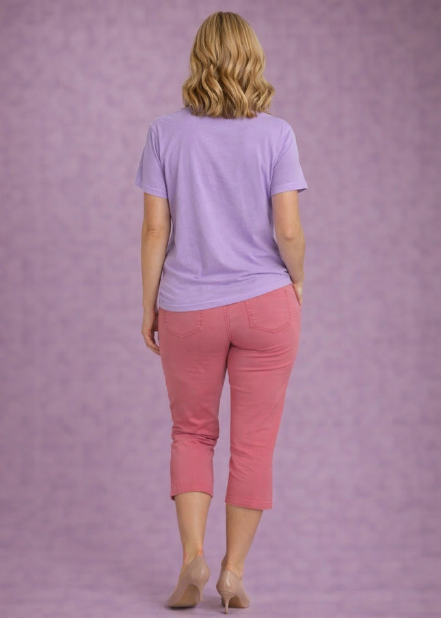 T-shirt Print round neck short sleeve.