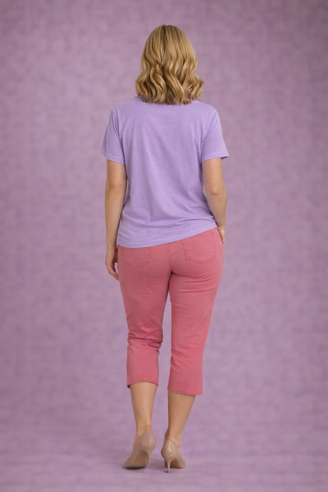 T-shirt Print round neck short sleeve.