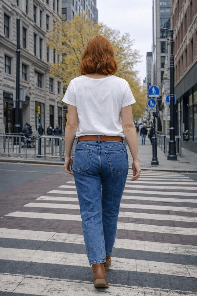 T shirt stripe neckline