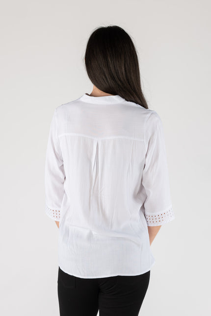 Tunic schiffly panel with frill cut