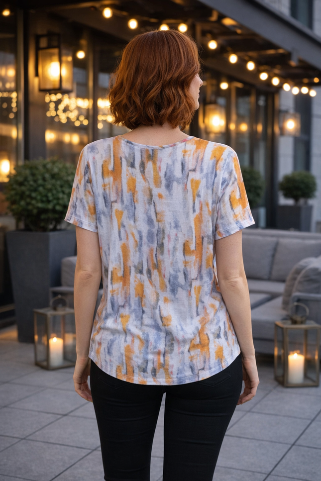 Tunic layered with button detail round neck