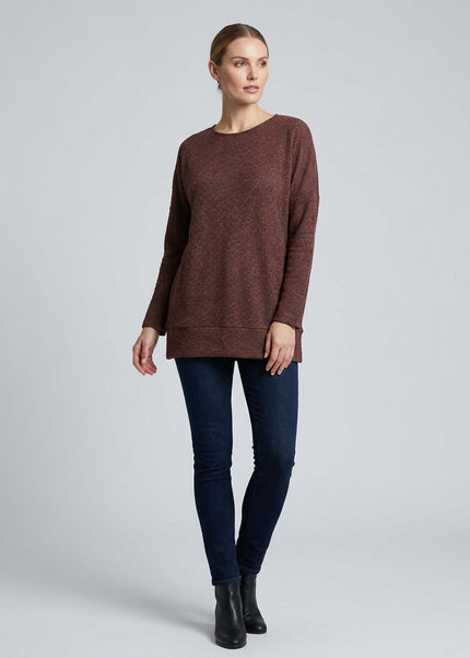 Tunic long sleeve textured round neck