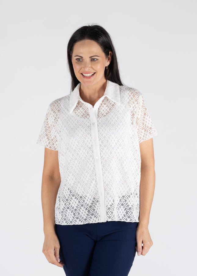Blouse criss cross lace