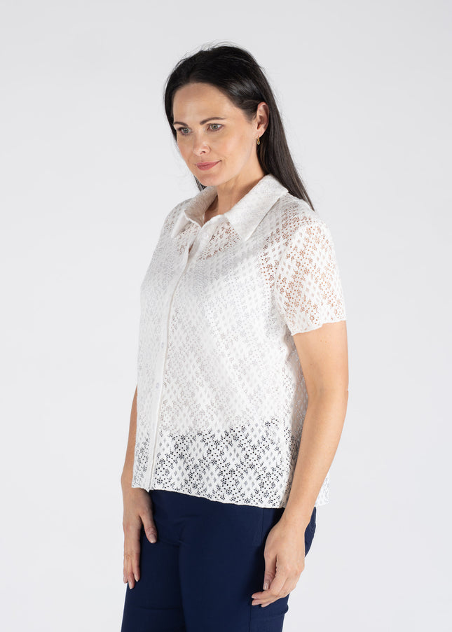 Blouse criss cross lace