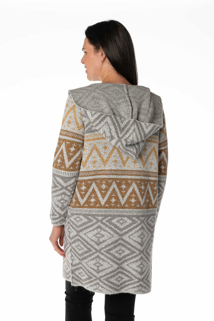 EDGE TO EDGE PATTERN CARDIGAN WITH LONG