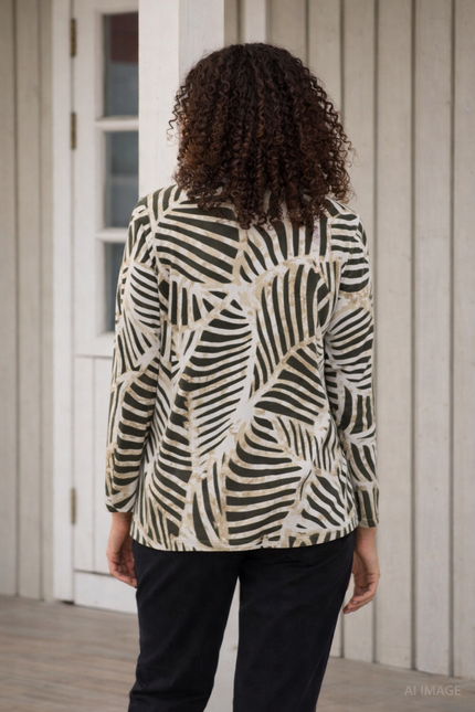 OLIVE MOCK CARDIGAN WITH 3/4 SLEEVE