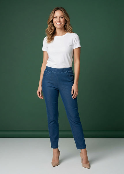 Trouser 27 inch denim metal trim