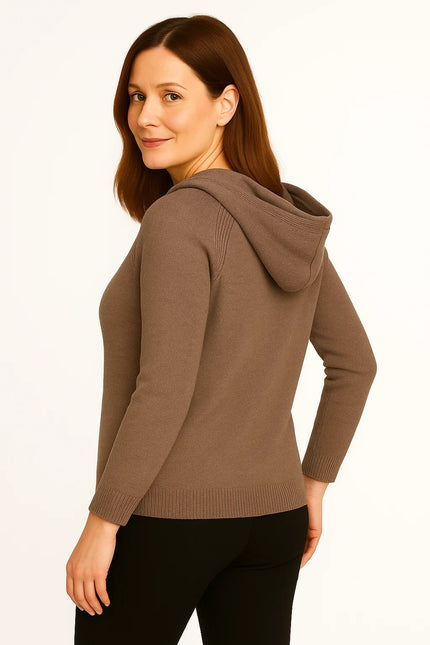 LONG SLEEVE KNITTED LONGEWEAR HOODIE