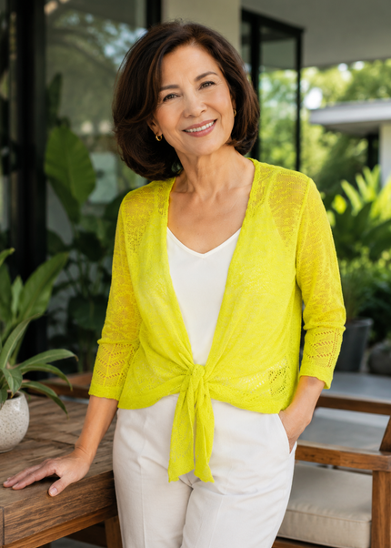 Shrug border pattern 3/4 sleeve
