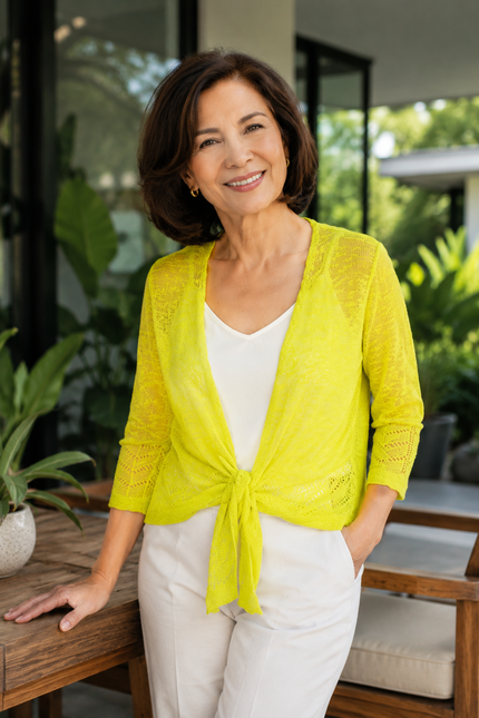 Shrug border pattern 3/4 sleeve