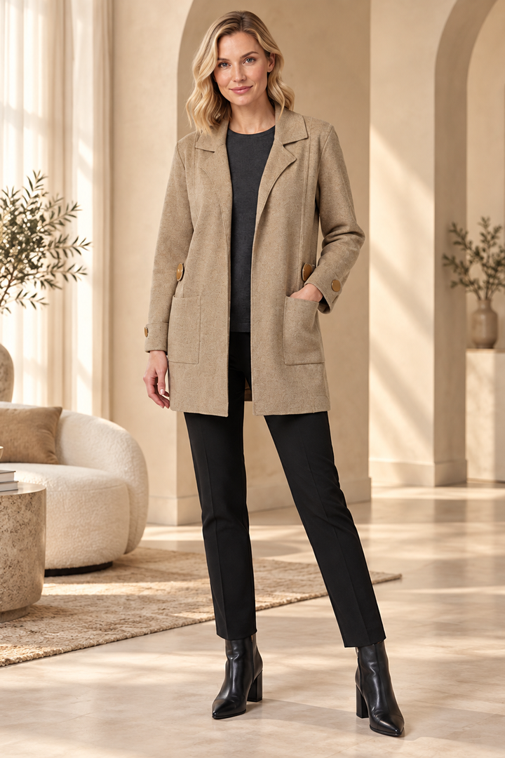 Jacket with pockets and button detail.