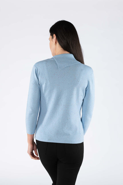 MULTI EFFECT JUMPER WITH SCOWL NECK 3/4 SLEEVE
