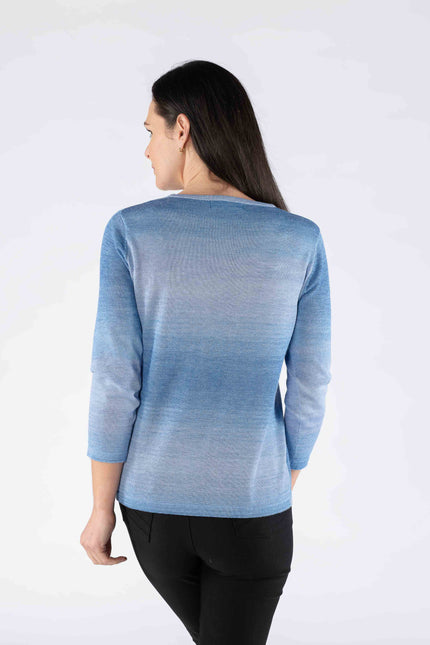 ROUND NECK MULTI FLECK JUMPER 3/4 SLEEVE