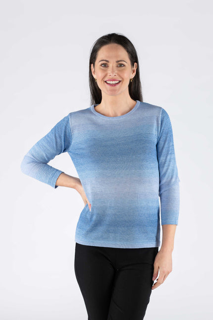 ROUND NECK MULTI FLECK JUMPER 3/4 SLEEVE