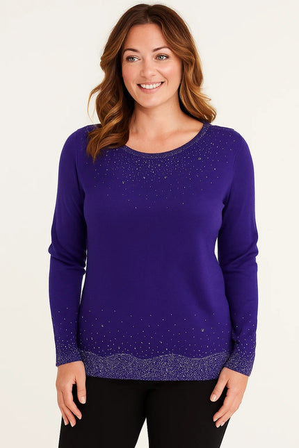ROUND NECK SPARKLY GLITTER JUMPER