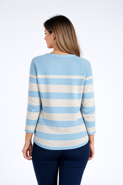 WIDE STRIPE JUMPER BUTTON DETAIL ROUND