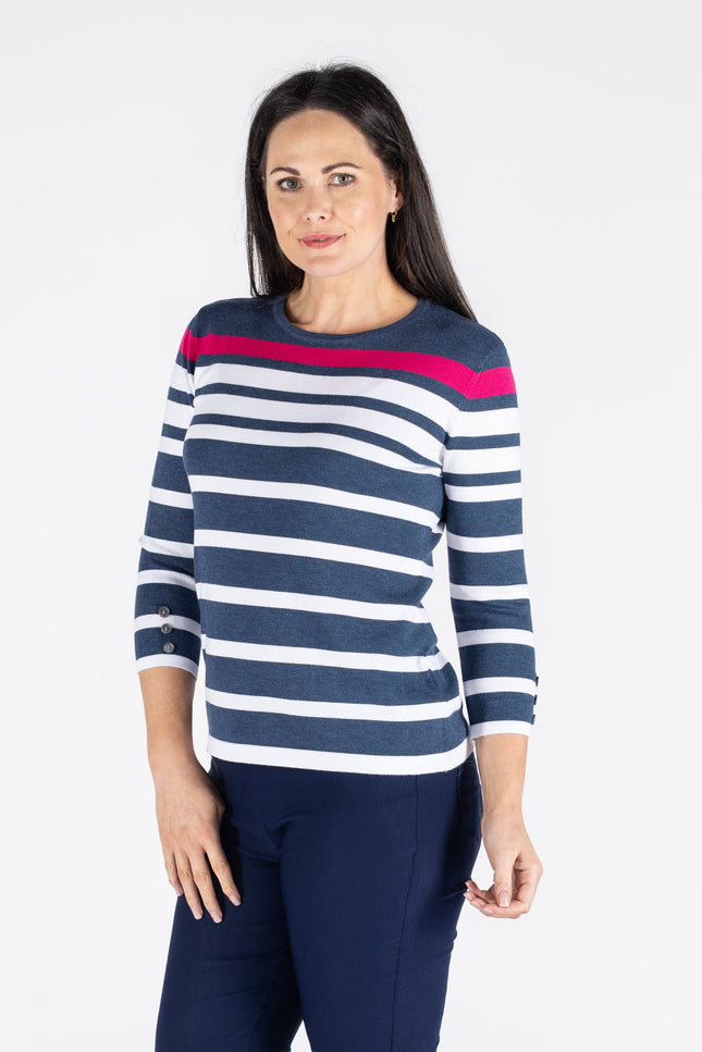 ROUND NECK 3/4 SLEEVE JUMPER