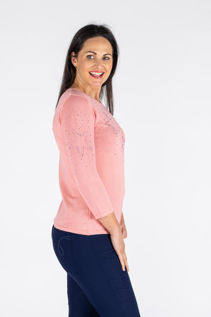 STARBLOOM HOTFIX JUMPER ROUND NECK 3/4 SLEEVE