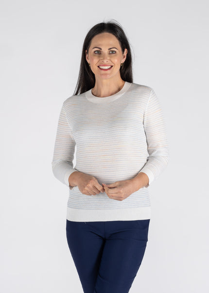 KNITTED JUMPER ROUND NECK 3/4 SLEEVE