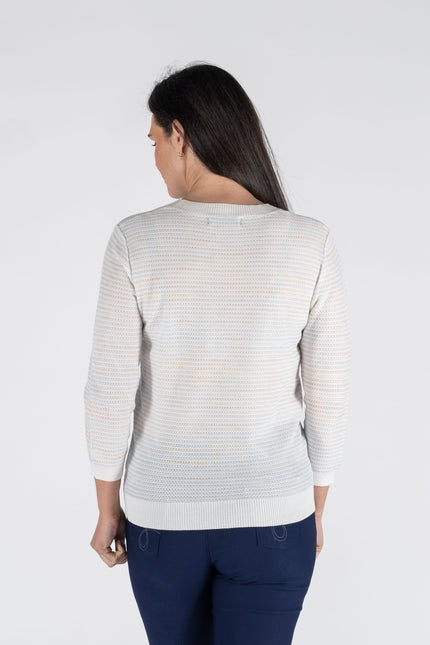KNITTED JUMPER ROUND NECK 3/4 SLEEVE