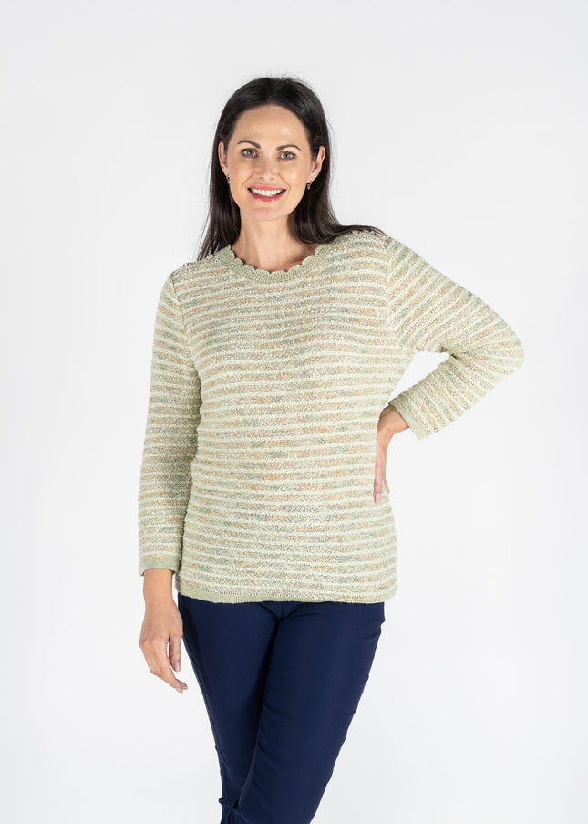 Jumper multi textured  button detail