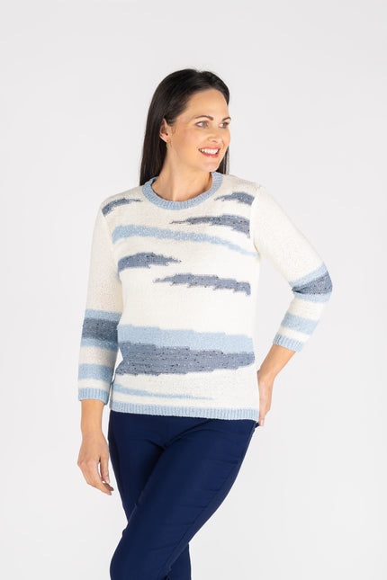 POPCORN KNIT PATTERN JUMPER ROUND NECK