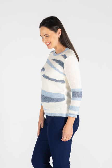 POPCORN KNIT PATTERN JUMPER ROUND NECK