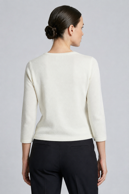 Jumper cable pattern round neck 3/4 sleeve